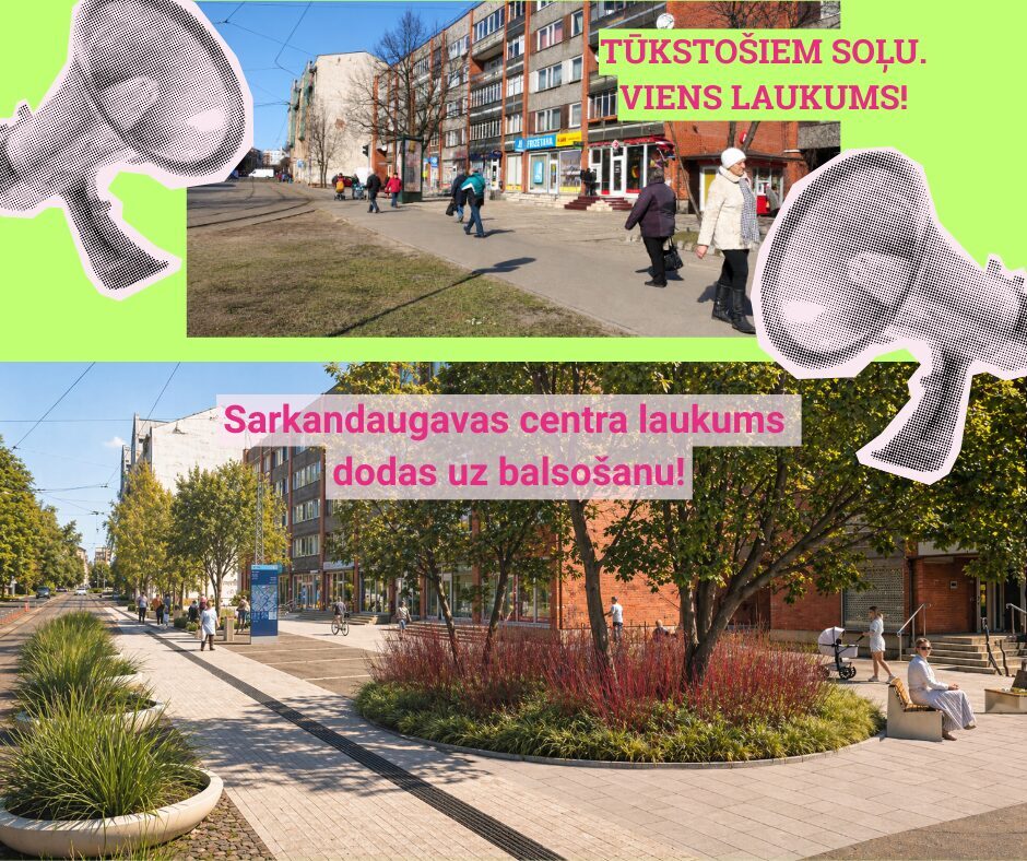 Sarkandaugavas centra laukuma atjaunošanas projekts nodots iedzīvotāju balsošanai