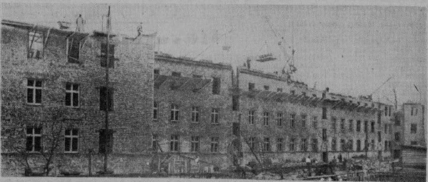 Dzīvojamo ēku celtniecība Aptiekas un Ceļinieku ielu krustojumā - 1949. gads