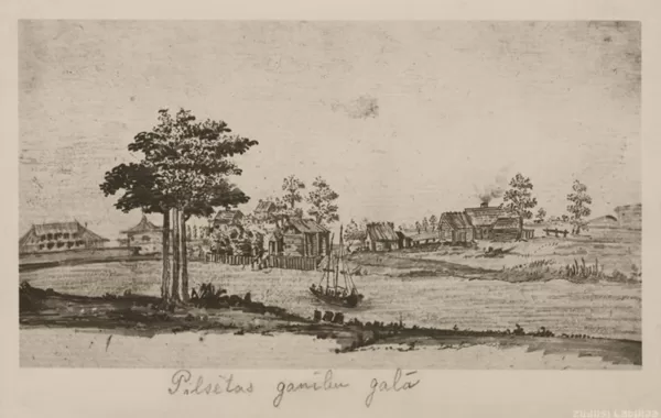 Ganību dambis - 1800. gadi (fotoreprodukcija)